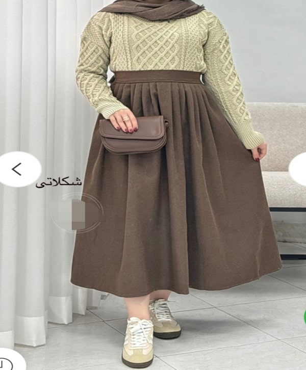 دامن بلند پشمی متینا