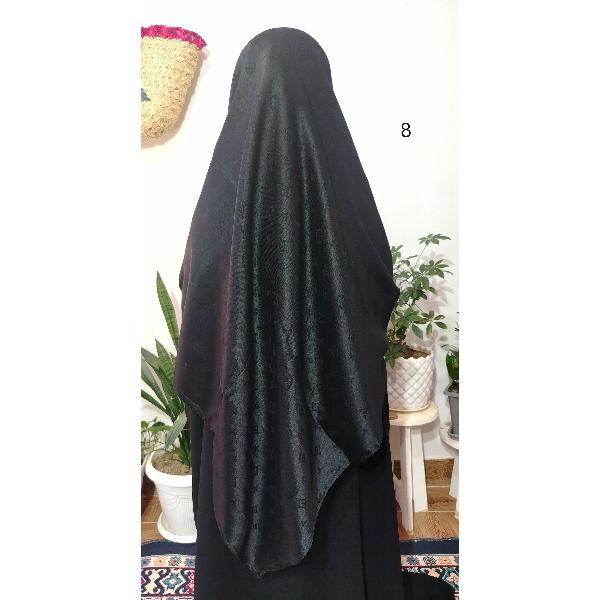 روسری ژاکارد ابریشم مشکی قواره 140