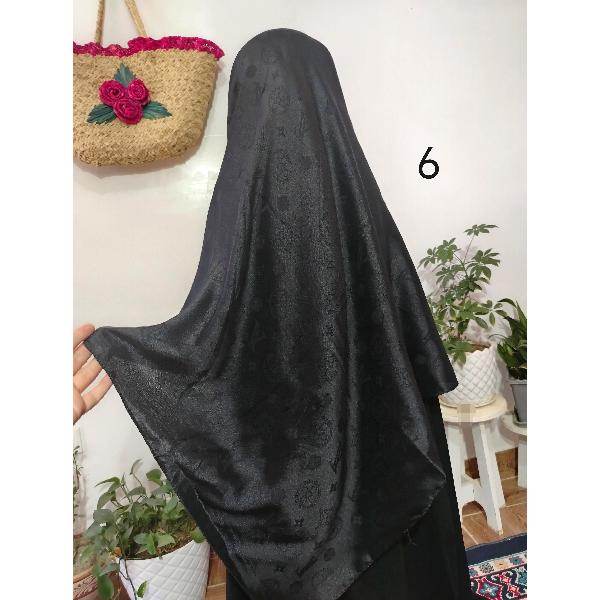 روسری ژاکارد ابریشم مشکی قواره 140