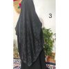 روسری ژاکارد ابریشم مشکی قواره 140