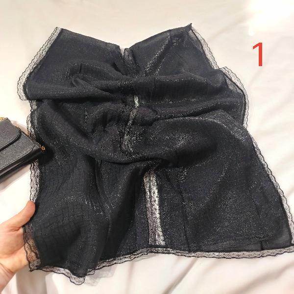 شال ژاکاردمشکی مجلسی دور دانتل ترانه